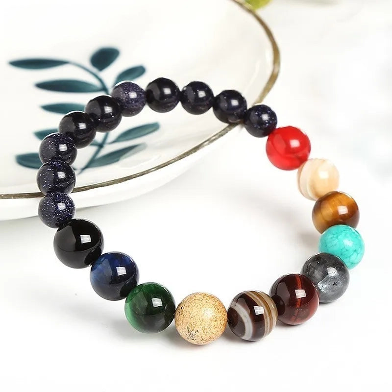 Natural Stone Planets Bead Bracelet