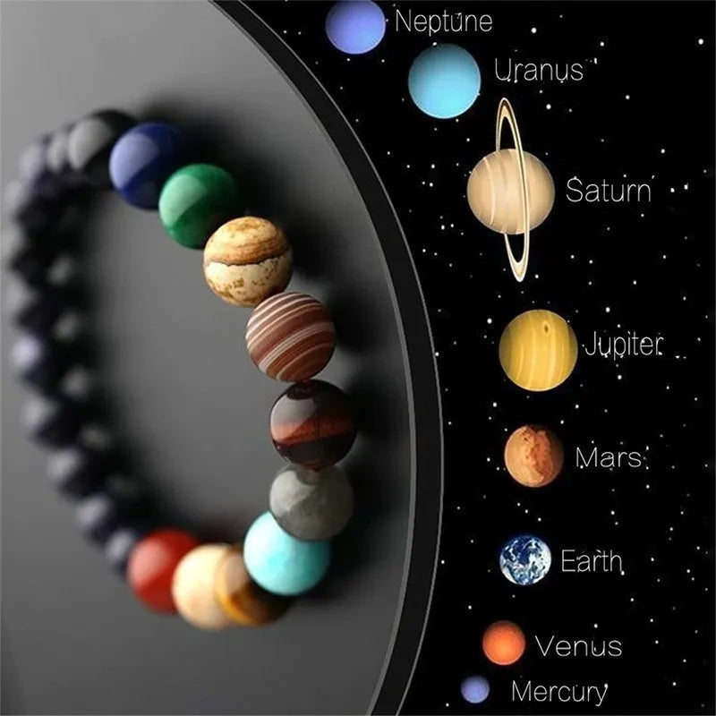 Natural Stone Planets Bead Bracelet