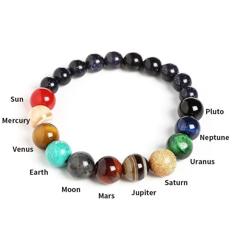 Natural Stone Planets Bead Bracelet